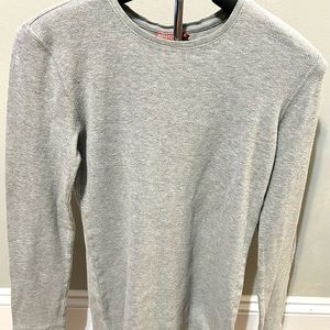 EASTERN MOUNTAIN SPORTS L/S LADIES GREY WAFFLE SHIRT SIZE L